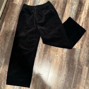 Velvet ribbed pants white fox